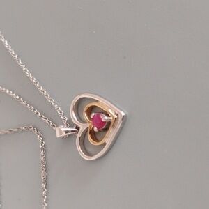 Genuine Ruby Sterling Silver Necklace